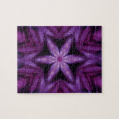 Lila Glitzer Herz und Blume Kaleidoskop Muster Puzzle (Horizontal)