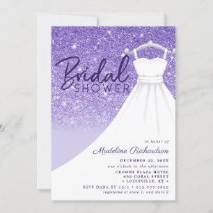 Lila-glitzer Hochzeitskleid Chic Brautparty Einladung