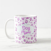 Lila Glitzer Hunde Mama Paw Prints Kaffeetasse (Links)