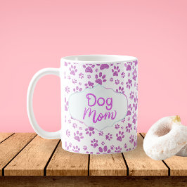 Lila Glitzer Hunde Mama Paw Prints Kaffeetasse
