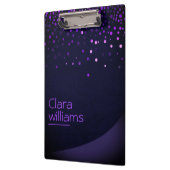 Lila Glitzer-Imitat-ScheinConfetti modern Klemmbrett (Links)
