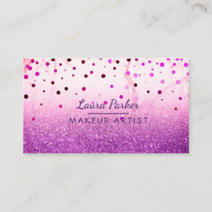 Lila Glitzer Imitate Marble Makeup Artist Girly Visitenkarte