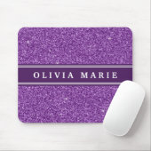 Lila Glitzer (Imitate) Personalisierter Name Mousepad (Mit Mouse)