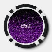 Lila Glitzer in Black Dominate Überall | Pokerchips (Rückseite)