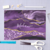 Lila Glitzer Individuelle Name Seidenpapier (Handwerk)