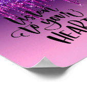Lila Glitzer Inspiration Zitat Poster (Ecke)