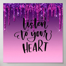 Lila Glitzer Inspiration Zitat Poster