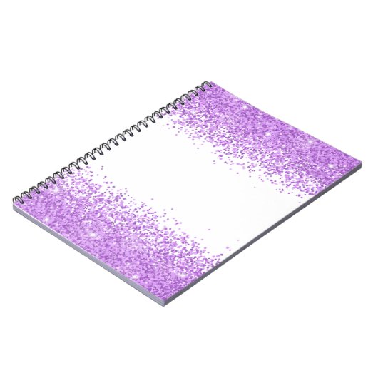 Lila Glitzer iPad Air Cover Notizblock (Linke Seite)