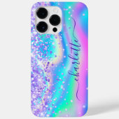 Lila Glitzer Iridescent Glam Girly Signature Case-Mate iPhone Hülle (Rückseite)