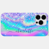 Lila Glitzer Iridescent Glam Girly Signature Case-Mate iPhone Hülle (Rückseite (Horizontal))