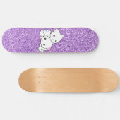 Lila Glitzer Katze Skateboard Deck (Horizontal)