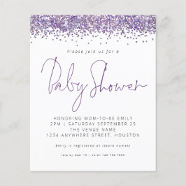 Lila Glitzer Kinderdusche Einladung