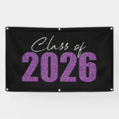Lila Glitzer-Klasse 2026 Banner (Horizontal)
