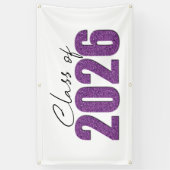Lila Glitzer-Klasse 2026 Banner (Vertikal)