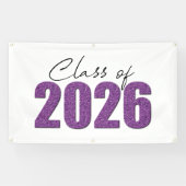 Lila Glitzer-Klasse 2026 Banner (Horizontal)