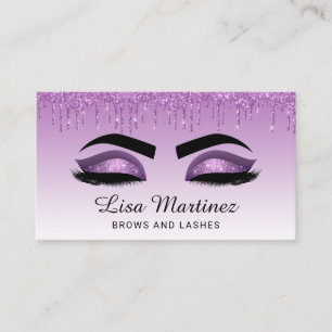 Lila Glitzer Lash Brow Beauty Business Card Visitenkarte