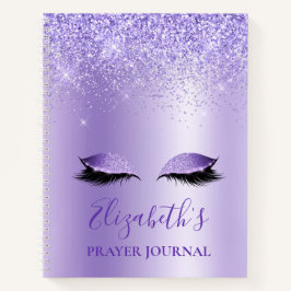 Lila Glitzer Lashes Notebook Notizblock