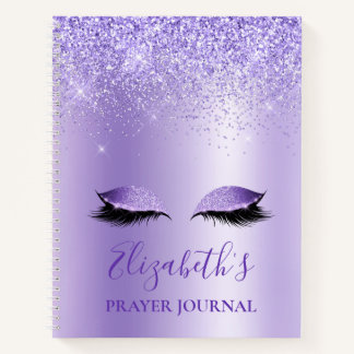 Lila Glitzer Lashes Notebook Notizblock