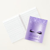 Lila Glitzer Lashes Notebook Notizblock (Innenseite)