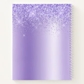 Lila Glitzer Lashes Notebook Notizblock (Rückseite)