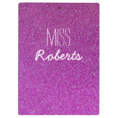 Lila Glitzer-Lehrer-(kundengerechtes) Klemmbrett (Rückseite)