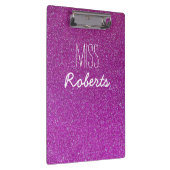 Lila Glitzer-Lehrer-(kundengerechtes) Klemmbrett (Rechts)