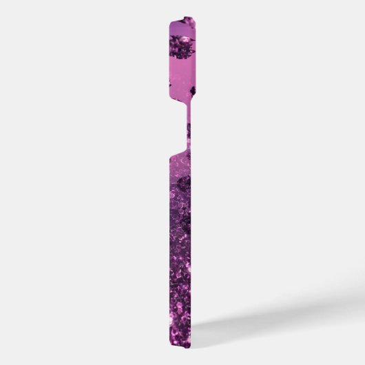 Lila Glitzer Leopard Print iPhone Hülle (Rechte Seite)