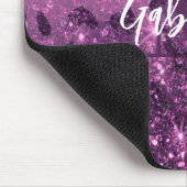 Lila Glitzer Leopard Print Mousepad (Ecke)