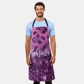 Lila Glitzer Leopard Print Schürze (Getragen)