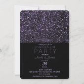 Lila Glitzer-Leuchtengegner Einladung (Vorderseite)
