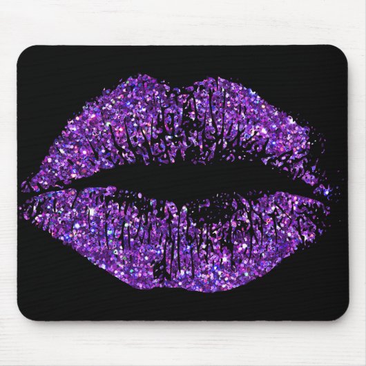 Lila Glitzer-Lippen #2 Mousepad (Vorne)