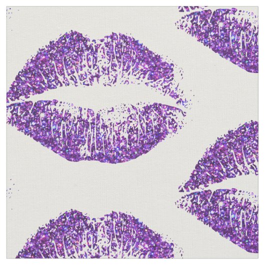 Lila Glitzer-Lippen #2 Stoff (Nahaufnahme)