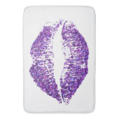 Lila Glitzer Lippen #3 Badematte (Vorderseite Vertikal)