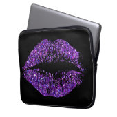 Lila Glitzer-Lippen #3 Laptopschutzhülle (Vorderseite Links)