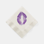 Lila Glitzer Lippen #3 Serviette (Ecke)