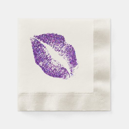 Lila Glitzer Lippen #3 Serviette (Vorderseite)