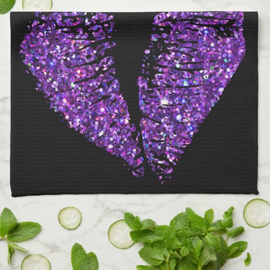 Lila Glitzer-Lippen Handtuch (Gefaltet)