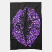 Lila Glitzer-Lippen Handtuch (Vertikal)