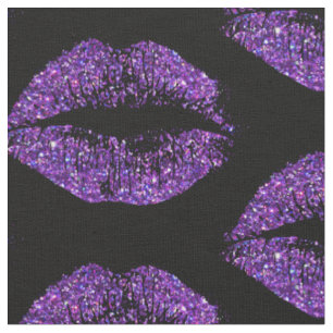 Lila Glitzer-Lippen Stoff