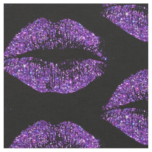 Lila Glitzer-Lippen Stoff (Nahaufnahme)