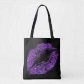 Lila Glitzer-Lippen Tasche (Vorderseite)