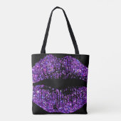 Lila Glitzer-Lippen Tasche (Rückseite)