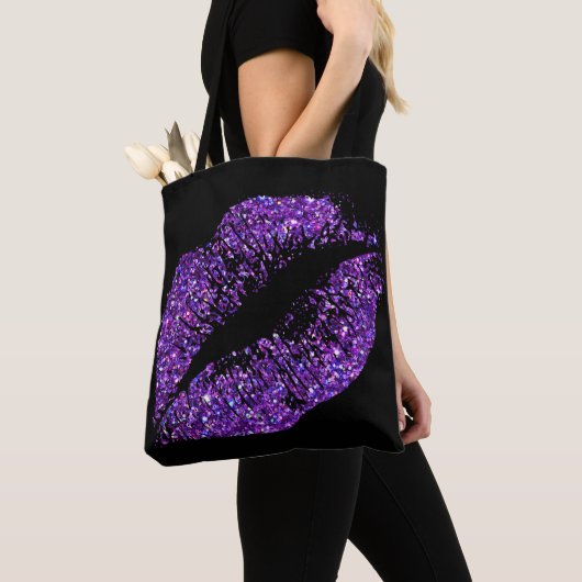 Lila Glitzer-Lippen Tasche (Von Nahem)