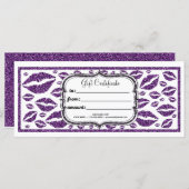 Lila Glitzer Lips CUSTOM GIFT-BESCHEINIGUNG (Vorne/Hinten)