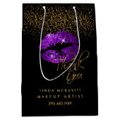 Lila Glitzer Lipstick - Vielen Dank Mittlere Geschenktüte (Vorderseite)