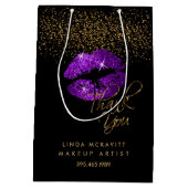 Lila Glitzer Lipstick - Vielen Dank Mittlere Geschenktüte (Rückseite)