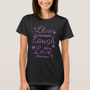 Lila Glitzer Live Laugh Liebe T - Shirt