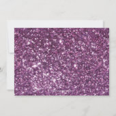 Lila Glitzer-Look Ribbon Bow Foto Brautparty Einladung (Rückseite)