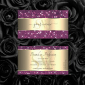 Lila Glitzer Luminous Stars Gold Border Initialen Visitenkarte