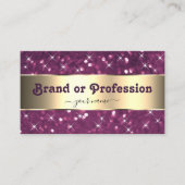 Lila Glitzer Luminous Stars Gold Border Populär Visitenkarte (Vorderseite)